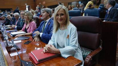 Cristina Cifuentes, hoy en la Asamblea de Madrid.