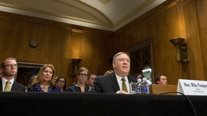 Mike Pompeo comparece ante el Comité de Relaciones Exteriores del Senado.