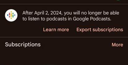 Aviso Google Podcast