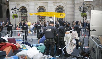 Desallotjament de la plaça, aquest dimecres.