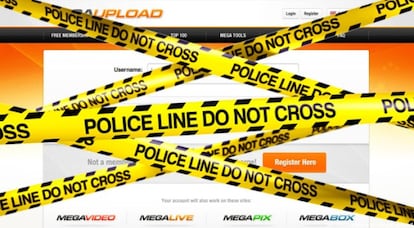 Imagen sobre el cierre de Megaupload que se ha difundido en la Red.