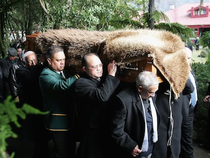 Un momento del funeral por la reina Te Atairangikaahu, en agosto de 2006.