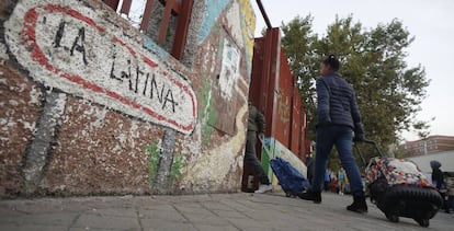 Colegio La Latina, en Aluche (Madrid), durante la huelga contra la Lomce.