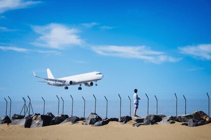 Aterrizaje en el Aeropuerto de Lanzarote.