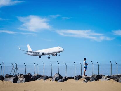 Aterrizaje en el Aeropuerto de Lanzarote. 