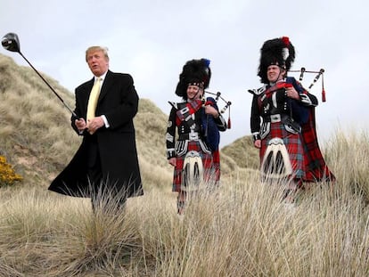 Donald Trump en Balmedie (Escocia) en 2010, antes de construir su campo de golf.