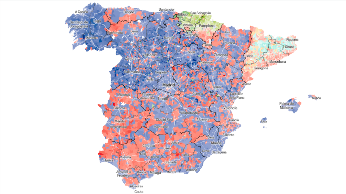 Los resultados de las elecciones generales del 23-J, municipio a ...