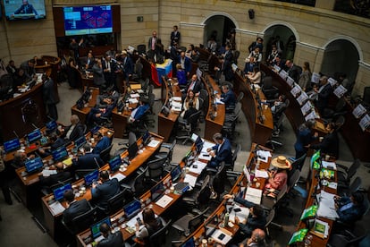 Sesión de debate de la reforma laboral en el Senado, en Bogotá, el 11 de junio del 2025.