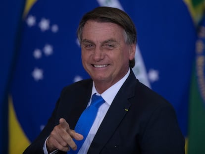 El presidente de Brasil, Jair Bolsonaro, durante un acto público este miércoles en Brasilia.