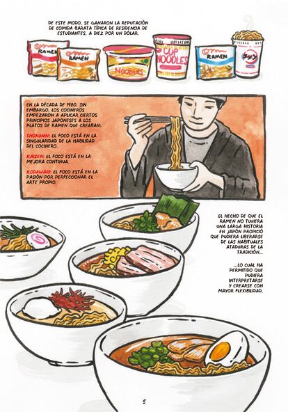 Interior del cómic ¡Ramen! (Libros Cúpula).