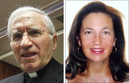 Cardinal Rouco and Rosa Barranco of the Santa Rita Association.