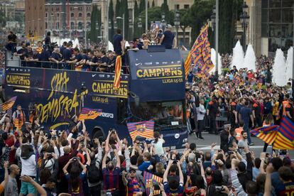 Rua del FC Barcelona per celebrar la victòria de la Lliga.