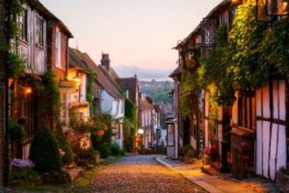 Calle del pueblo de Rye, en Sussex (Inglaterra).