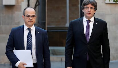 Jordi Turull y Carles Puigdemont, en una imagen del pasado octubre.