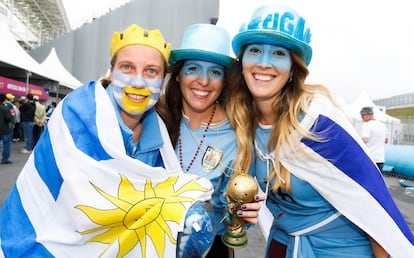 A torcida uruguaia.