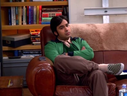 Kunal Nayyar, el astrofísico Rajesh Koothrappali en 'The Big Bang Theory'.