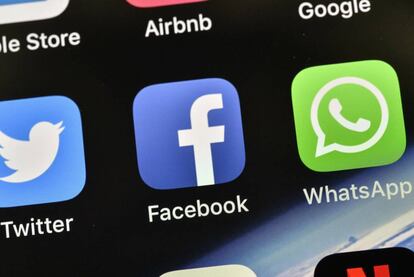 Iconos de las principales redes sociales.
