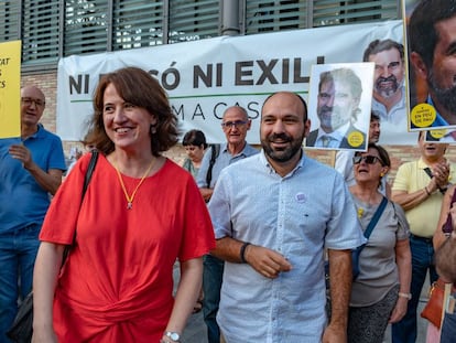 La presidenta de la ANC, Elisenda Paluzie y el vicepresidente de Òmnium, Marcel Mauri.