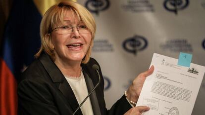 La fiscal general venezolana, Luisa Ortega Diaz, durante una rueda de prensa en Caracas.