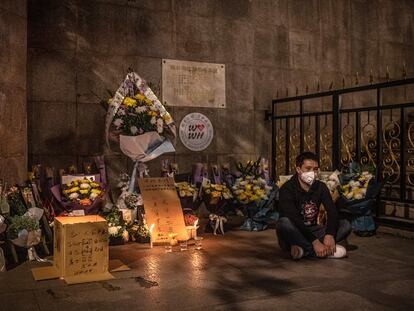 Memorial por los fallecidos por Covid-19 en Wuhan (China).