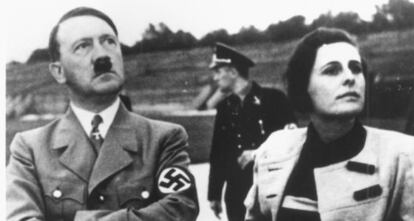 Hitler i Leni Riefenstahl durant el rodatge d’El triomf de la voluntat.