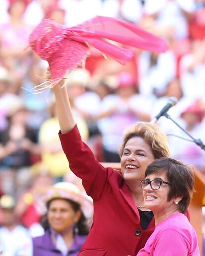 Dilma Rousseff na marcha.