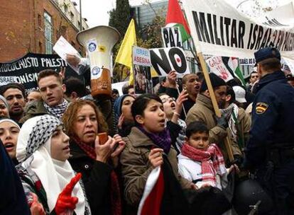 Protestas frente a la embajada israelí en Madrid