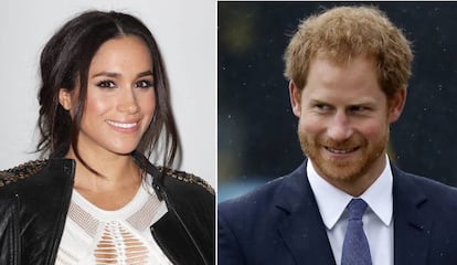 A atriz norte-americana Meghan Markle e o príncipe Harry.