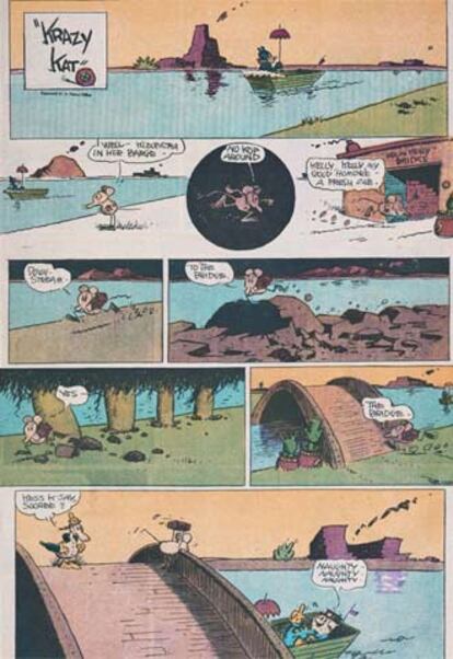 Una página con las viñetas de Krazy Kat, de George Herriman.