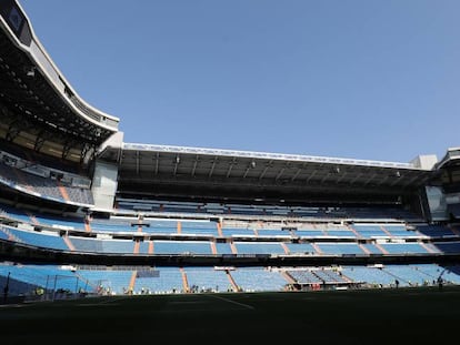 Imagen del estadio Santiago Bernab&eacute;u, donde el Real Madrid juega sus partidos.