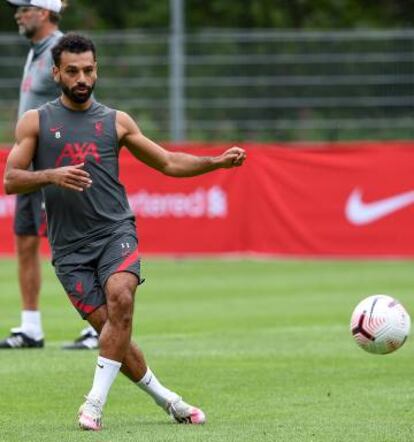 Mohamed Salah, el ‘Messi egipcio’, durante un entrenamiento del Liverpool el pasado 17 de agosto.