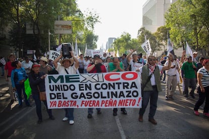 Marcha en M&eacute;xico contra el gasolinazo.