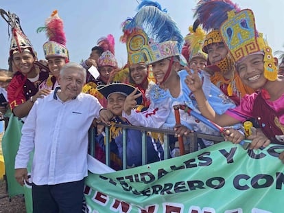 Andrés Manuel López Obrador en Guerrero el 15 de marzo de 2020.