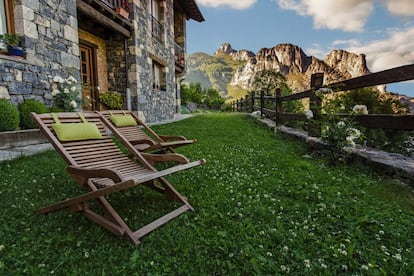 El jardín de La Posada de Cucayo, en Cantabria.