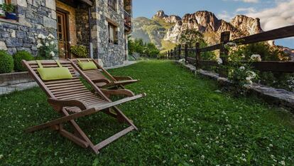 El jardín de La Posada de Cucayo, en Cantabria.