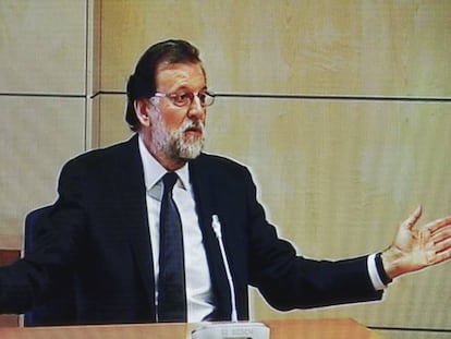 El presidente del Gobierno, Mariano Rajoy, presta declaraci&oacute;n como testigo en el juicio de corrupci&oacute;n de la trama G&uuml;rtel.