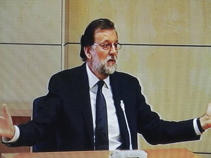 El presidente del Gobierno, Mariano Rajoy, presta declaración como testigo en el juicio de corrupción de la trama Gürtel.