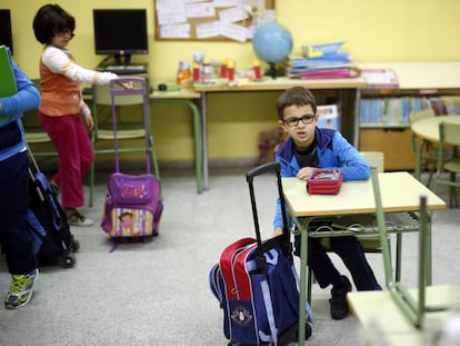 Un aula de una escuela de Segovia en una imagen de archivo.