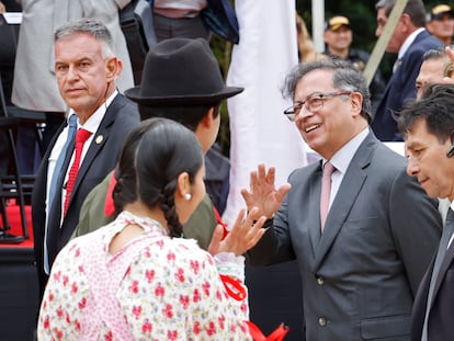 Gustavo Petro, durante la conmemoración del aniversario de la Batalla de Boyacá.