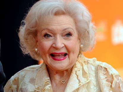 La actriz Betty White en la premiere de 'The Lorax' en Los Ángeles, en febrero de 2012.