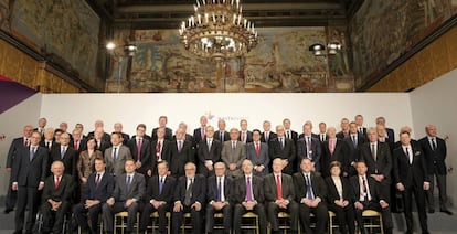 Ministros europeos reunidos en el Ecofin, en el Palacio del Gran Maestre de La Valeta (Malta), el viernes.