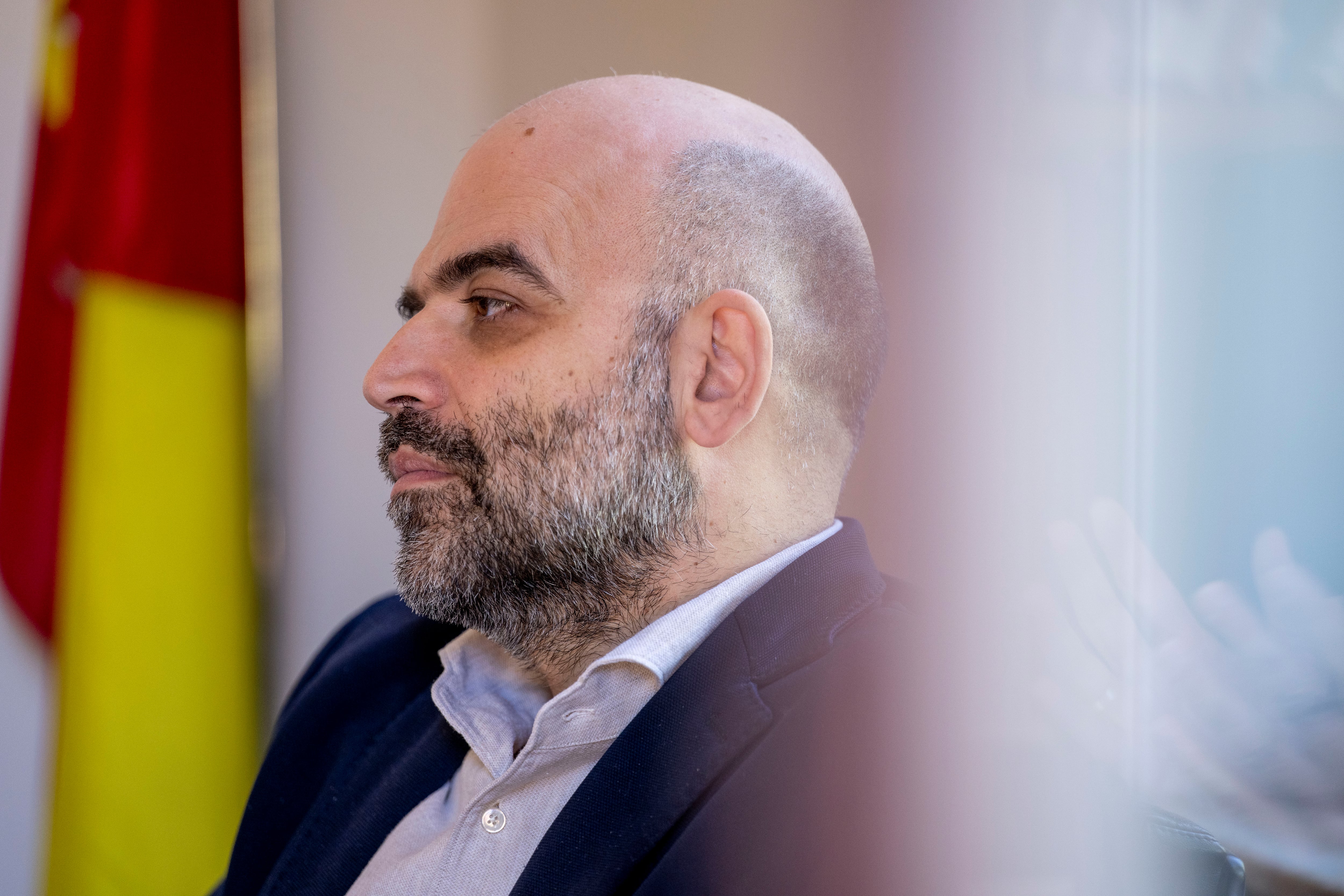 Roberto Saviano, en un momento de la entrevista.