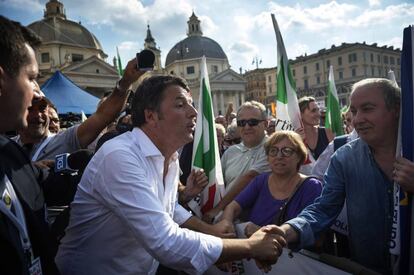 Matteo Renzi, en una manifestación del PD en septiembre. 