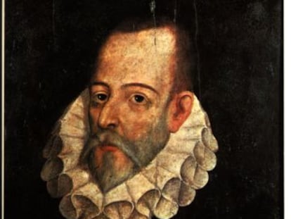 Retrato de Miguel de Cervantes, pintado por Juan de J&aacute;uregui en 1600.