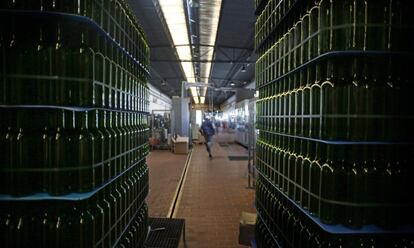 Almacén de botellas de vino de una bodega de Castilla-La Mancha.