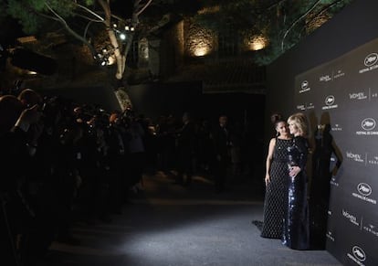 Salma Hayek y Jane Fonda, en Cannes.