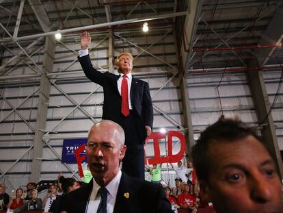 El republicano Donald Trump en un acto de campa&ntilde;a en Florida esta semana