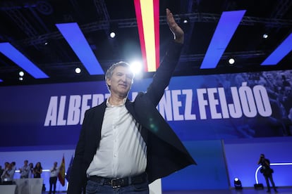 Alberto Núñez Feijóo, este sábado en el congreso del PP en Madrid.