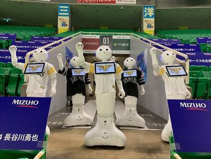 Un equipo de béisbol japonés usará a robots como espectadores para animar los partidos sin público.