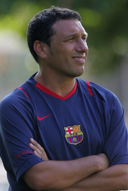 Eusebio Sacristán, durante su etapa como segundo técnico del Barcelona.